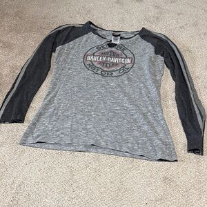 Women’s Harley-Davidson Gray and Black Raglan Shirt